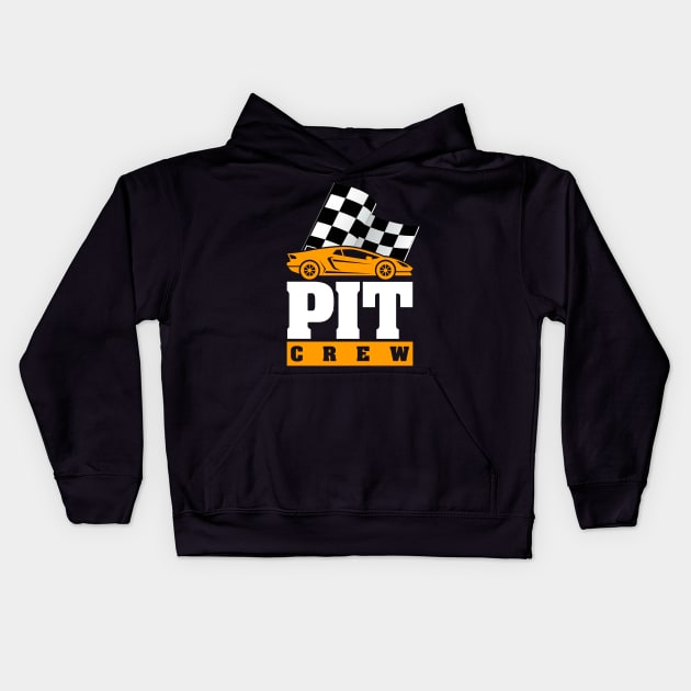 'Pit Crew Checkered Flag' Cool Car Racing Gift Kids Hoodie by ourwackyhome